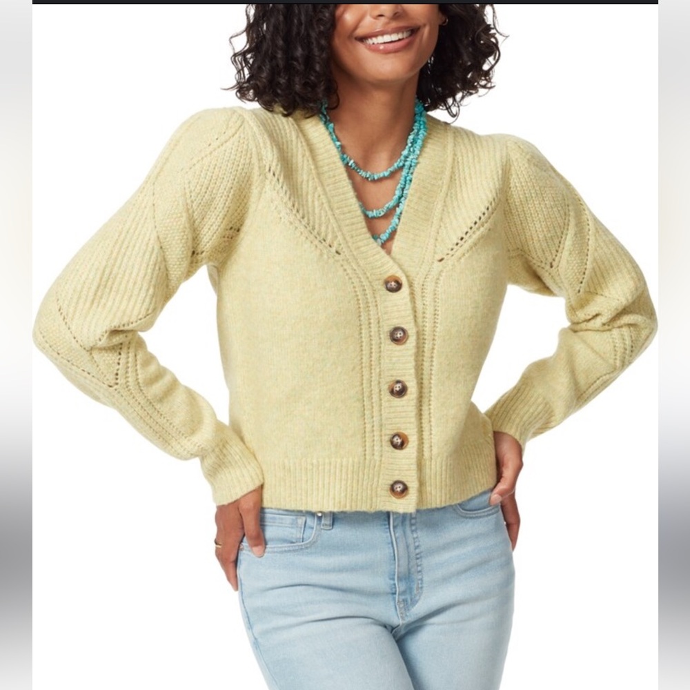 Sam Edelmen Women's Julietta Puff-Sleeve Cardigan XS